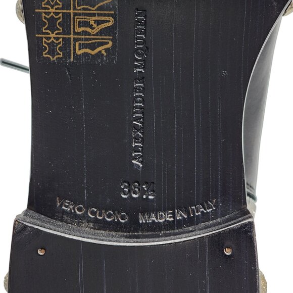 Alexander McQueen Leather Combat Boots 38.5 - Picture 7 of 14